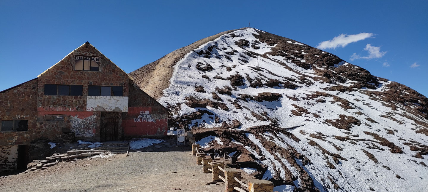 Hütte Aufstieg zum kleinen Gipfel Chakaltaya